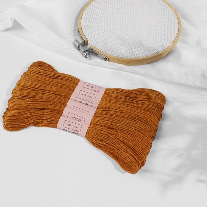 Набор ниток мулине №909, 8 &plusmn; 1 м, 6 шт, цвет светло-коричневый