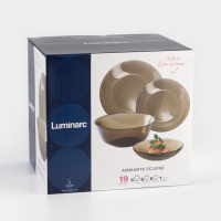 Сервиз столовый стеклянный «Амбьянте», 19 предметов, цвет коричневый Сервиз столовый стеклянный «Амбьянте», 19 предметов, цвет коричневый