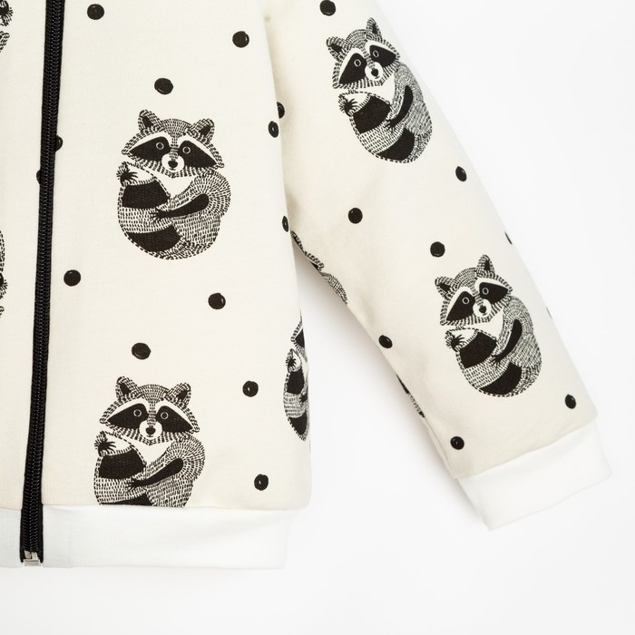 Комплект: толстовка и брюки Крошка Я &laquo;Еноты&raquo;, цвет белый, рост 68-74 см