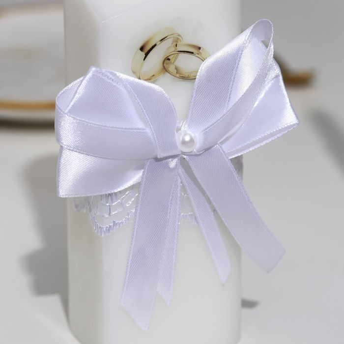 Набор свечей Набор свечей "Кружевной с бантиком" белый: домашний очаг 6,8х15см, родительские 1,8х17,5см