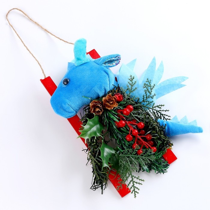 Новогоднее украшение «Дракон с елью», 22 см Новогоднее украшение «Дракон с елью», 22 см