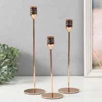 Подсвечник металл "Перелив. Полосы" d=2,5 см набор 3 шт золото 21,5 см, 27 см, 32 см Подсвечник металл "Перелив. Полосы" d=2,5 см набор 3 шт золото 21,5 см, 27 см, 32 см