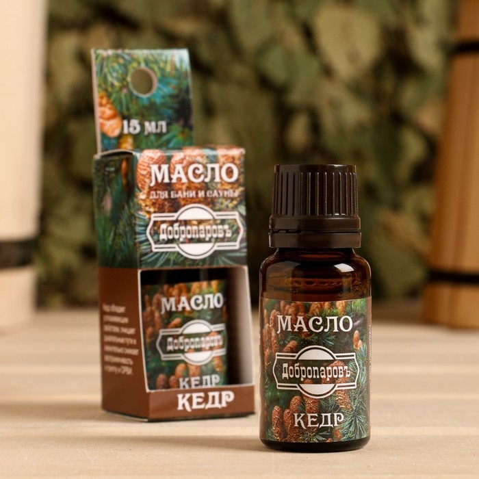 Эфирное масло Эфирное масло "Кедр" в коробке с подвесом 15 мл "Добропаровъ"