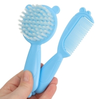 Набор для ухода за волосами: расческа и щетка &laquo;Мишка&raquo;,  цвет голубой