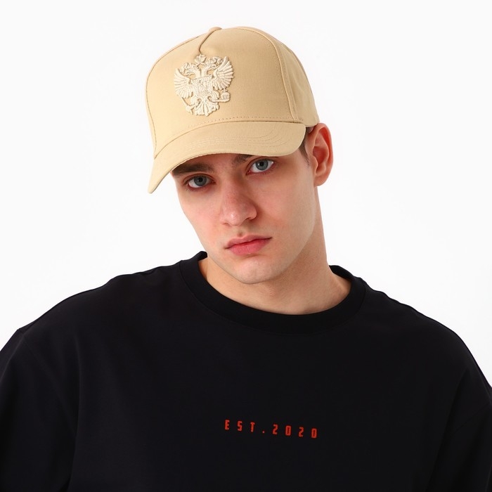 Кепка женская «Герб», цвет бежевый, р-р 56 Кепка женская «Герб», цвет бежевый, р-р 56