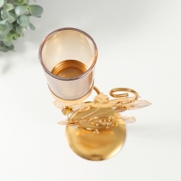 Подсвечник металл, стекло на 1 свечу "Полет колибри" d=4,7 см, золото 15,5х9х27,8 см Подсвечник металл, стекло на 1 свечу "Полет колибри" d=4,7 см, золото 15,5х9х27,8 см