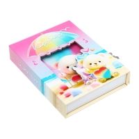 Записная книжка подарочная, 45 листов, линия, на замке Мишки (16,3х12,7см) Записная книжка подарочная, 45 листов, линия, на замке Мишки (16,3х12,7см)