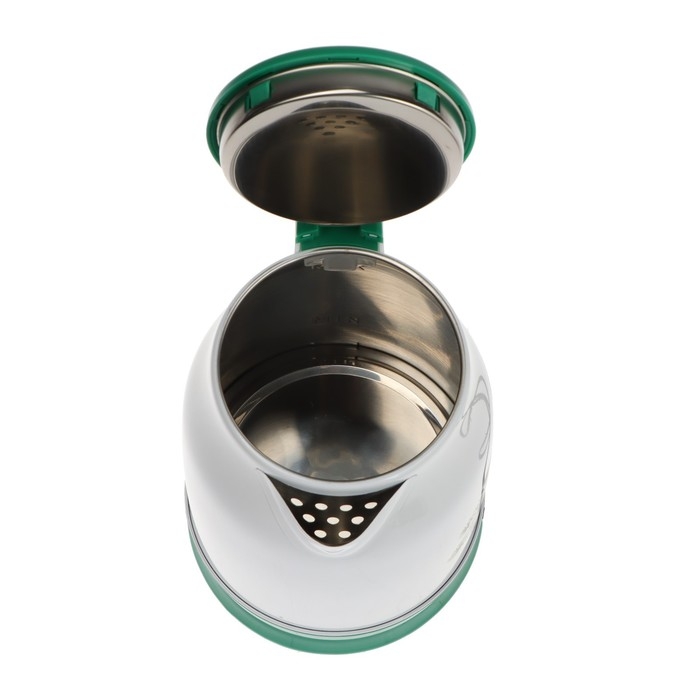 Чайник электрический МАТРЁНА MA-120, металл, 1.8 л, 1500 Вт, бело-зелёный с рисунком Чайник электрический МАТРЁНА MA-120, металл, 1.8 л, 1500 Вт, бело-зелёный с рисунком "Шишки"