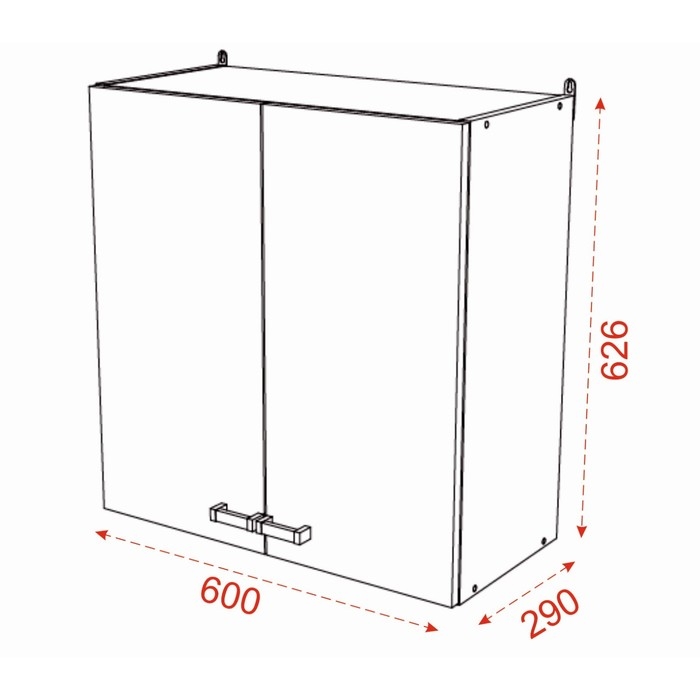 Шкаф навесной В600 Мальва 600х626х290, Венге-Лоредо