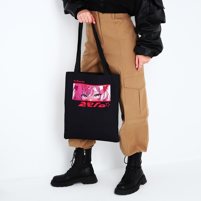 Шопер шопер &laquo;Аниме глаза&raquo;, 35х0.5х40, отдел без молнии, без подклада, чёрный