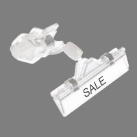 Ценникодержатель с зажимом, d=2 cм, 8&times;2,7&times;10,6 см, цвет прозрачный