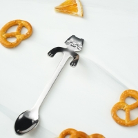 Ложка чайная из нержавеющей стали Magistro «Котик», длина 11,5 см, цвет серебряный Ложка чайная из нержавеющей стали Magistro «Котик», длина 11,5 см, цвет серебряный