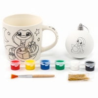 Новогодняя кружка под раскраску с ёлочным шаром &laquo;Новый год! Змея с подарками&raquo;, 300 мл, набор для творчества, символ года 2025