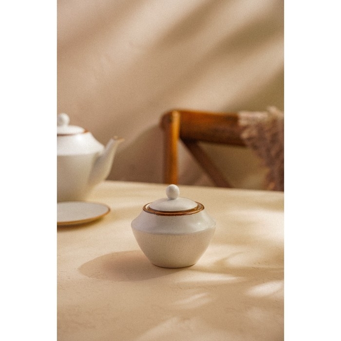 Сахарница фарфоровая SL Home &laquo;Волна в камне&raquo;, 300 мл, 9,5&times;10,5 см, цвет белый