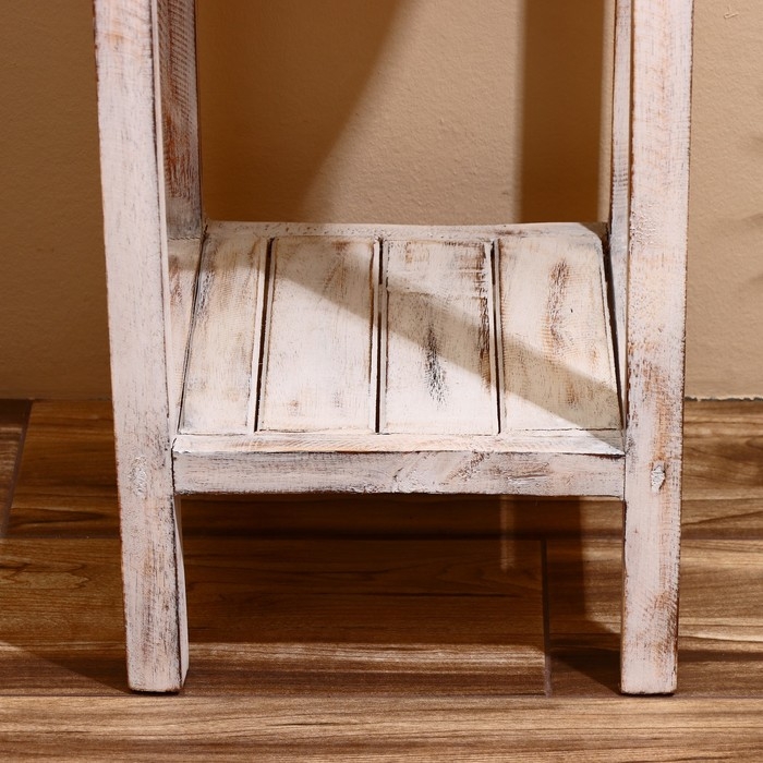 Тумба "Старый Бали" 40х40х80 см, дерево албезия, белый