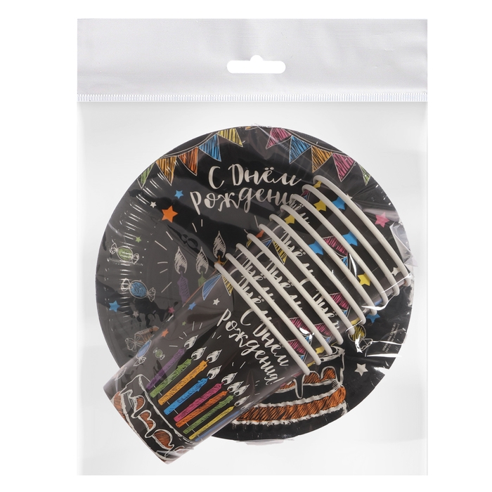 Набор бумажной посуды Набор бумажной посуды "Торт", 10 стаканов, 10 тарелок