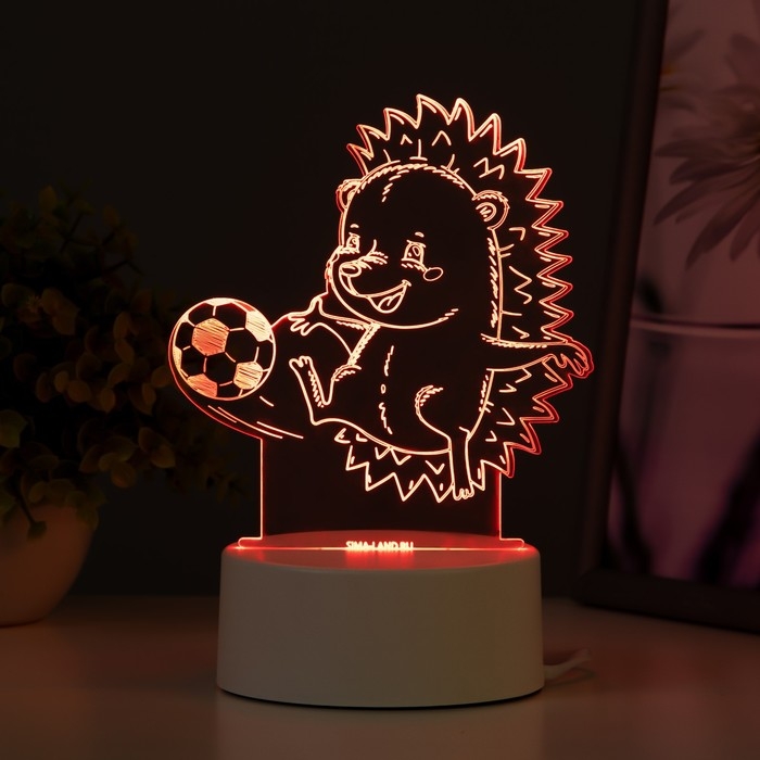 Светильник "Ежик футболист" LED RGB от сети 14,7х9,5х14,8 см RISALUX