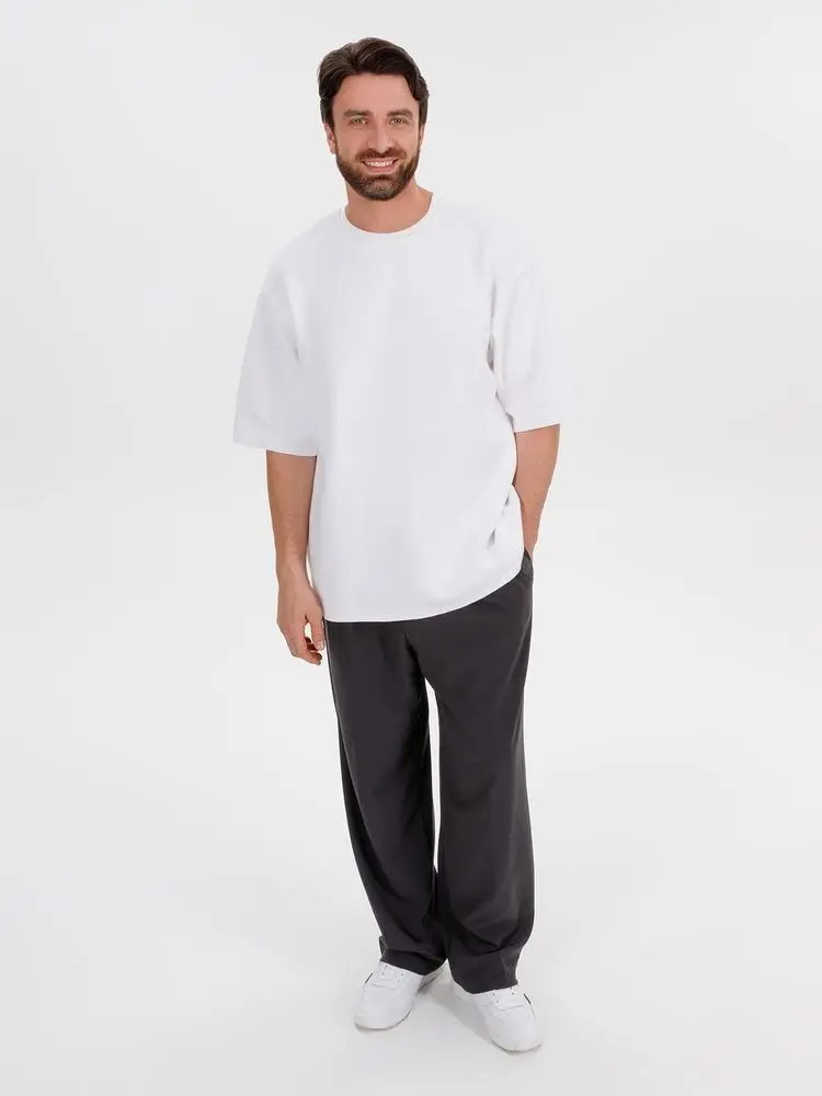 Джемпер с коротким рукавом Siluetti Volumica, молочно-белый, размер M/L