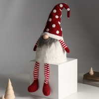 Кукла интерьерная свет "Гном в красном колпаке в горошек" длинные ножки 22х16х65 см Кукла интерьерная свет "Гном в красном колпаке в горошек" длинные ножки 22х16х65 см