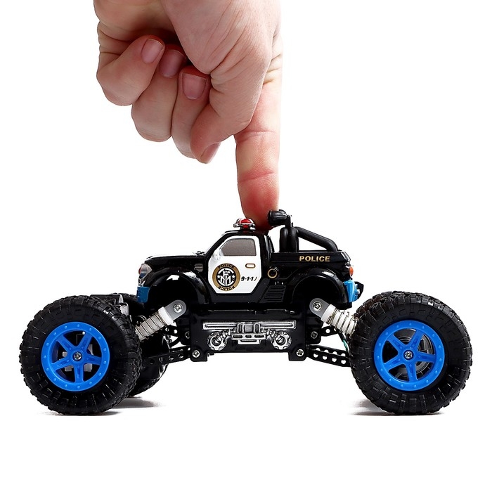 Джип радиоуправляемый &laquo;Полиция&raquo;, работает от аккумулятора, цвет чёрный