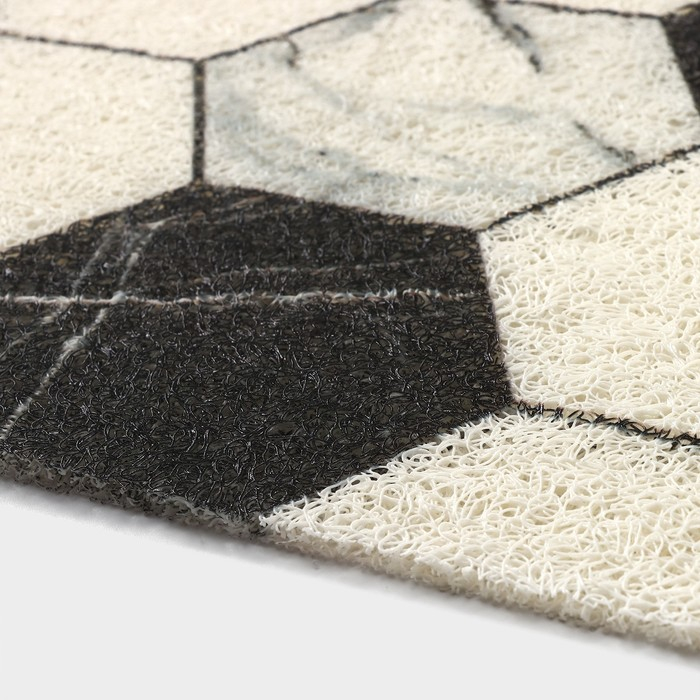 Коврик придверный грязезащитный Доляна &laquo;Мрамор&raquo;, вырезной, 50&times;80 см, цвет серый