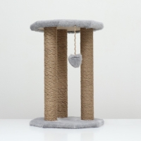 Когтеточка &laquo;Ротонда&raquo; с игрушкой, джут 35 х 35 х 50 см, серая
