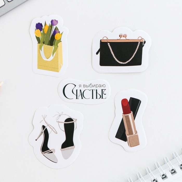 Набор: бумажные стикеры 20 л + 5 наклеек &laquo;8 марта лилии&raquo;