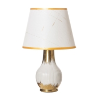 Лампа настольная "Альба" 1х40Вт Е14 белый/золото 24х24х40см