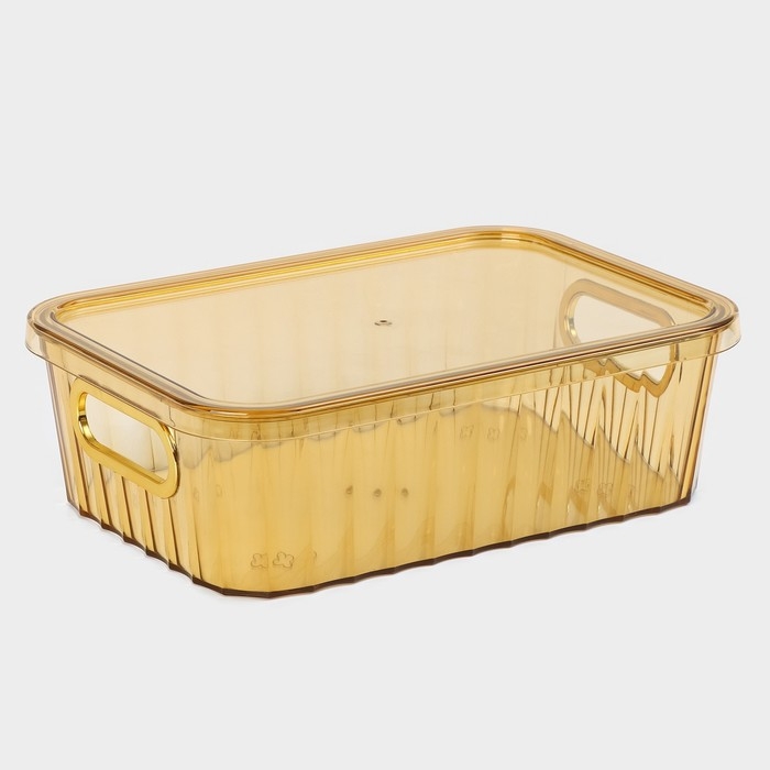 Контейнер для хранения с крышкой &laquo;Грани&raquo;, 25,5&times;18&times;8 см, цвет МИКС