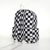 Рюкзак молодёжный из текстиля, 4 кармана, цвет белый/чёрный Рюкзак молодёжный из текстиля, 4 кармана, цвет белый/чёрный