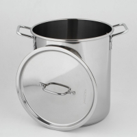 Кастрюля &laquo;Общепит&raquo;, 20 л, d=30 см, h=33 см, металлическая крышка, с теплораспределительным дном, индукция