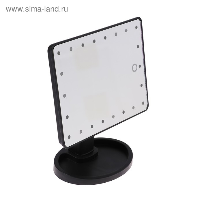 Зеркало Luazon KZ-06, подсветка, 26.5&times;16&times;12 см, 4хАА, 22 диода, сенсорная кнопка, черное