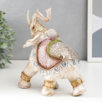 Сувенир полистоун "Слон в попоне с сапфирами" под дерево 21х18х9 см