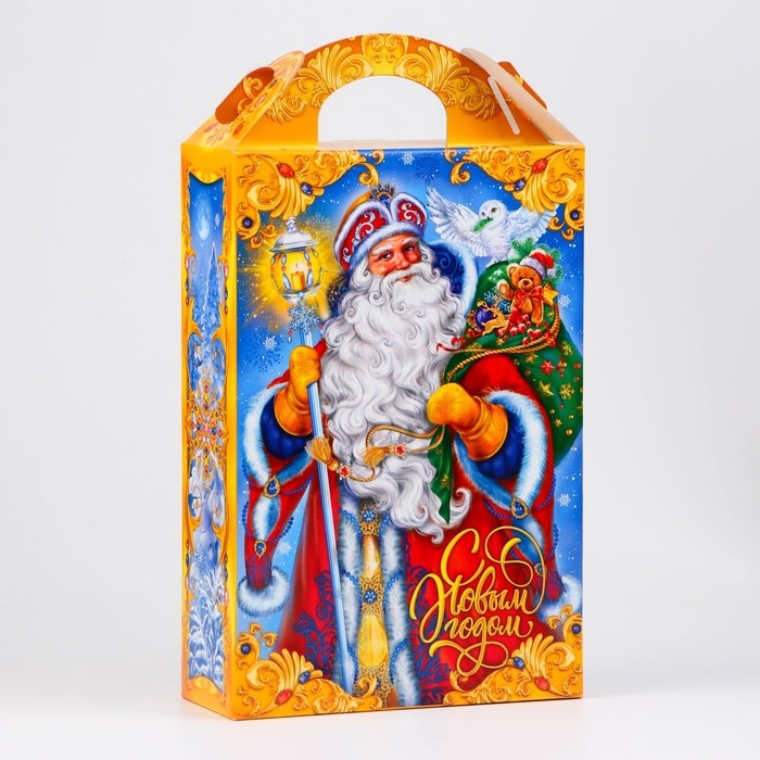 Новый год. Коробка подарочная новогодняя Ларец Дед мороз 17,5 х 31 х 7 см.