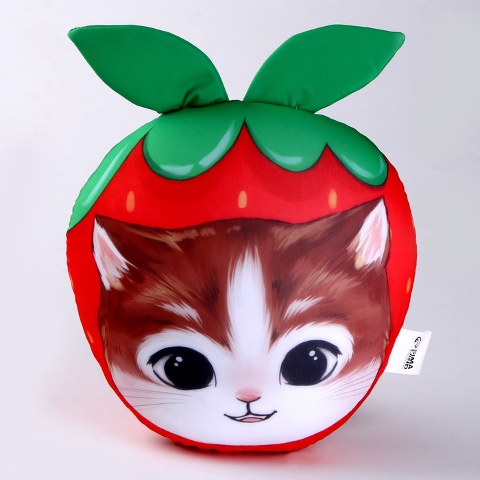 Подушка антистресс &laquo;Котик-клубничка&raquo;