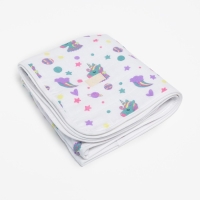 Полотенце детское "Единороги" 50*90см,100% хл, муслин 105 гр/м2, махра 300гр/м2