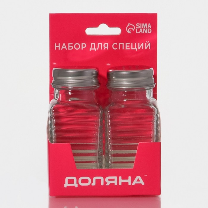 Набор для специй из стекла Доляна &laquo;Кафе&raquo;, 2 предмета: солонка, перечница 100 мл