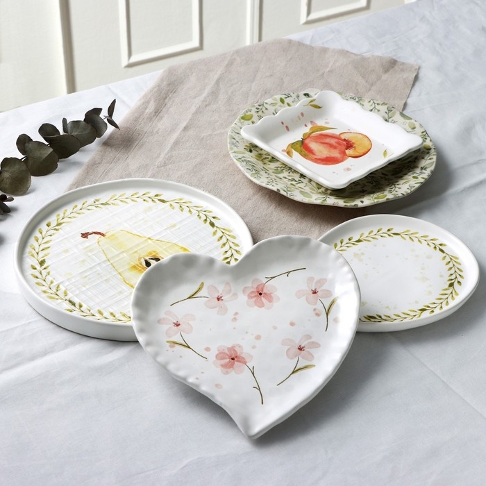 Тарелка глубокая керамическая «Летний день», 14 х 14 см, цвет белый Тарелка глубокая керамическая «Летний день», 14 х 14 см, цвет белый