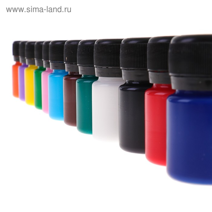 Краска акриловая, набор 12 цветов х 20 мл, ЗХК Decola, глянцевые, 2941116