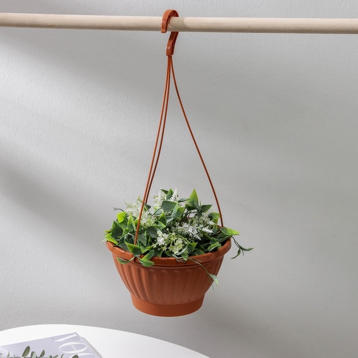 Кашпо для цветов подвесное «Мирабель», 2,5 л, цвет коричневый Кашпо для цветов подвесное «Мирабель», 2,5 л, цвет коричневый