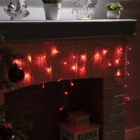 Гирлянда &laquo;Бахрома&raquo; 1.8 &times; 0.5 м, IP20, прозрачная нить, 48 LED, свечение красное, 8 режимов, 220 В
