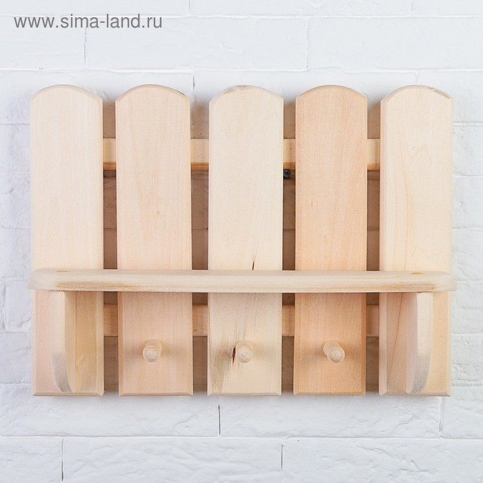 Полка &ndash; вешалка "Забор" 40х30х8 см