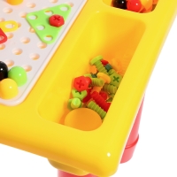 Конструктор винтовой «Обучающая мозаика», 4 в 1, стол+стул, с электрическим шуруповёртом Конструктор винтовой «Обучающая мозаика», 4 в 1, стол+стул, с электрическим шуруповёртом