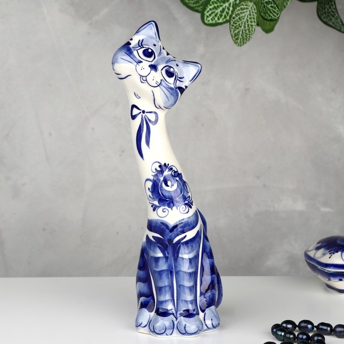 Сувенир &laquo;Кошка Кегля&raquo;, 21,5 см, гжель