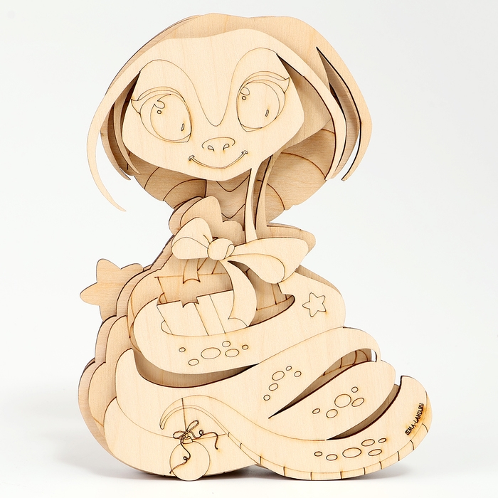 Роспись по дереву на новый год &laquo;Змея&raquo;, новогодний набор для творчества, символ года 2025