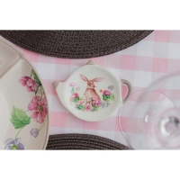 Подставка под чайный пакетик Доляна «Зайка», 12×9 см, цвет белый Подставка под чайный пакетик Доляна «Зайка», 12×9 см, цвет белый