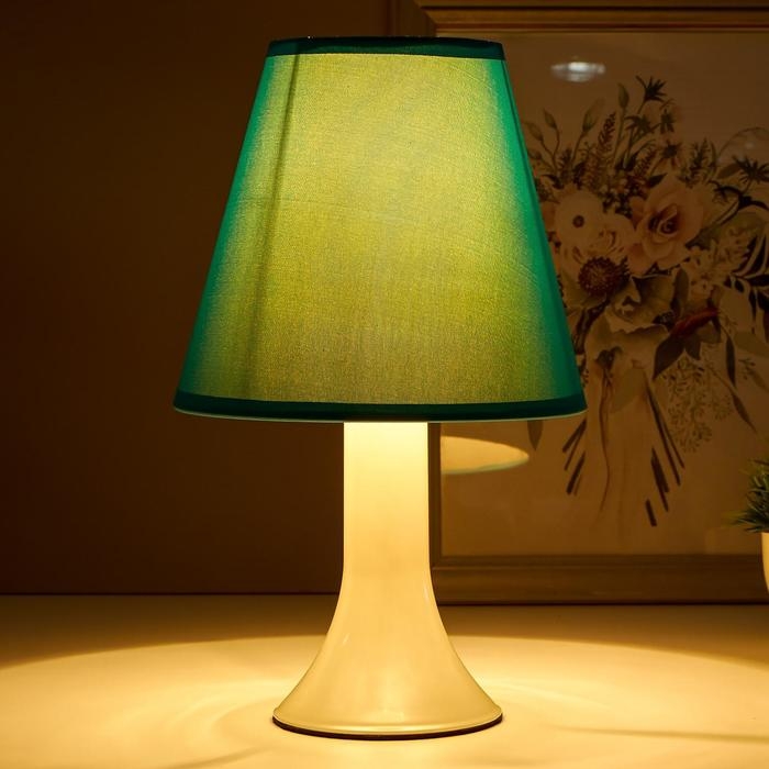 Лампа настольная 92204 1хЕ14 15Вт жемчуг/бирюзовый d=18 см, h=28,5 см RISALUX