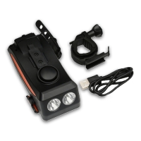 Фонарь велосипедный передний аккумуляторный, водонепроницаемый, 3 режима, с сигналом