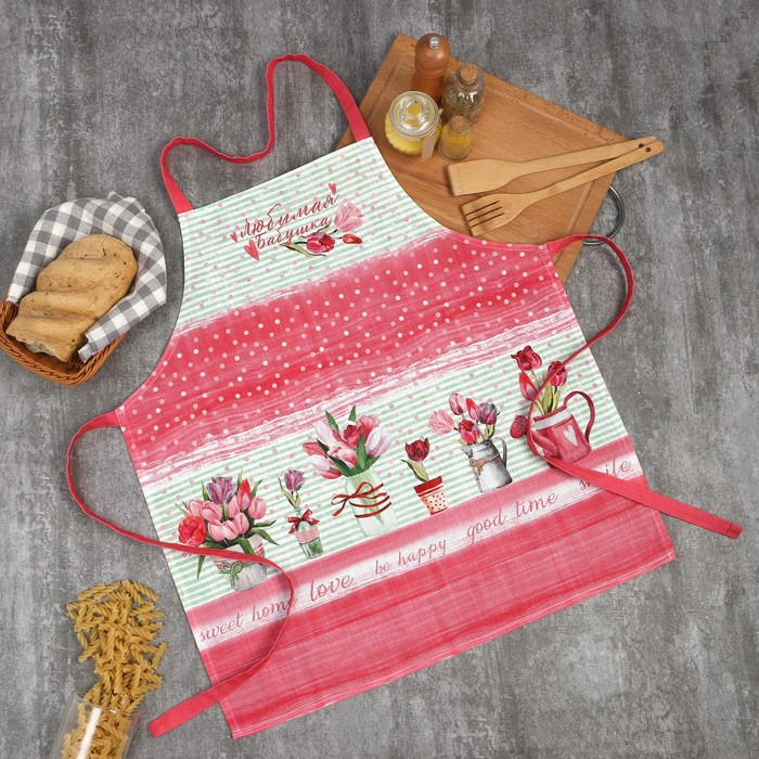 Фартук Этель "Любимая бабушка" 60х65 см, 100% хлопок, репс 190 г/м2