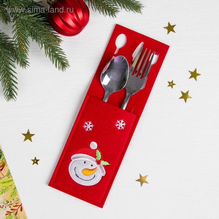 Конверт для столовых приборов «Снеговик» Конверт для столовых приборов «Снеговик»
